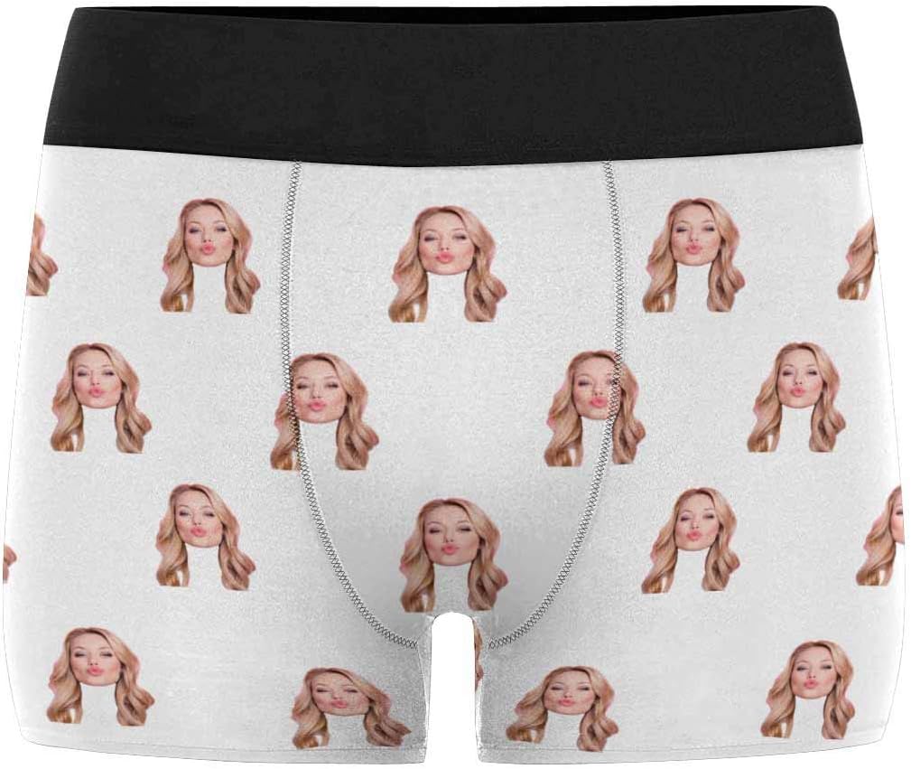 Custom Love Heart Men's Funny Face Boxer Shorts Underpants Briefs with Photo(XS-XXXL)