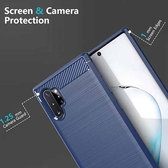 Case for Galaxy Note 10 Plus Case, Samsung Note 10+ 5G SM-N975F Case, Ultra Slim Phone Cover Shock-Absorption TPU Rubber Protective Cases for Samsung Galaxy Note 10 Plus Navy Blue
