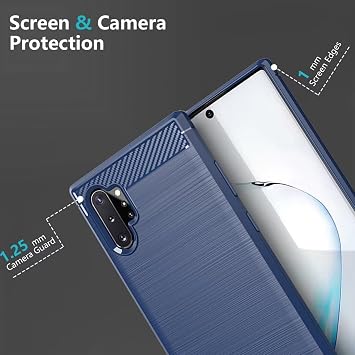 Case for Galaxy Note 10 Plus Case, Samsung Note 10+ 5G SM-N975F Case, Ultra Slim Phone Cover Shock-Absorption TPU Rubber Protective Cases for Samsung Galaxy Note 10 Plus Navy Blue