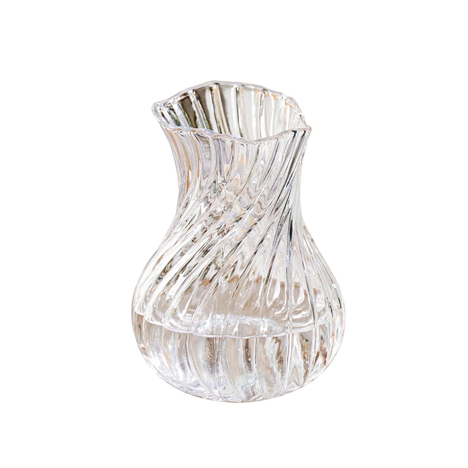 Entryway Decor Countertop Flower Vase Glass Decorative for Water-Raising Flowers Unique House Gifts(Clear,20CM)
