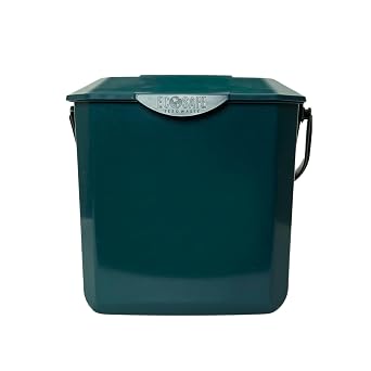 EcoSafe KCGRN Kitchen Caddy Food Waste Bin, Plastic, 2.5 Gallon, Green