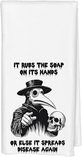 Miniatura 9 de Toallas de mano decorativas de esqueleto gótico para baño, regalos góticos para mujeres, divertido esqueleto gótico en la bañera, toallas de mano