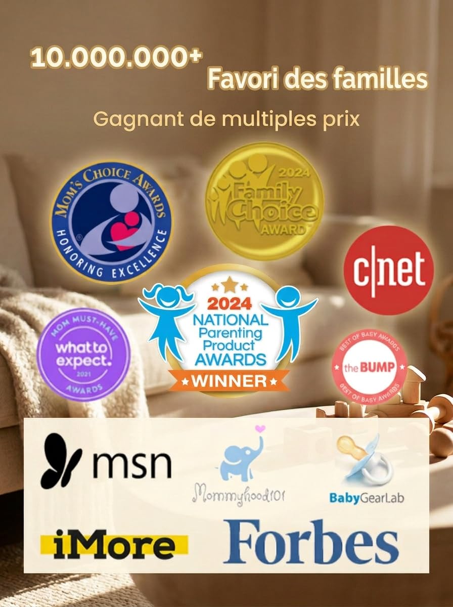 HelloBaby Babyphone avec caméra, sans WiFi, 5" IPS, HB6550, 3500 mAh | Caméra filaire, Rotation à 355°, Zoom inclinable à 120°, Audio bidirectionnel