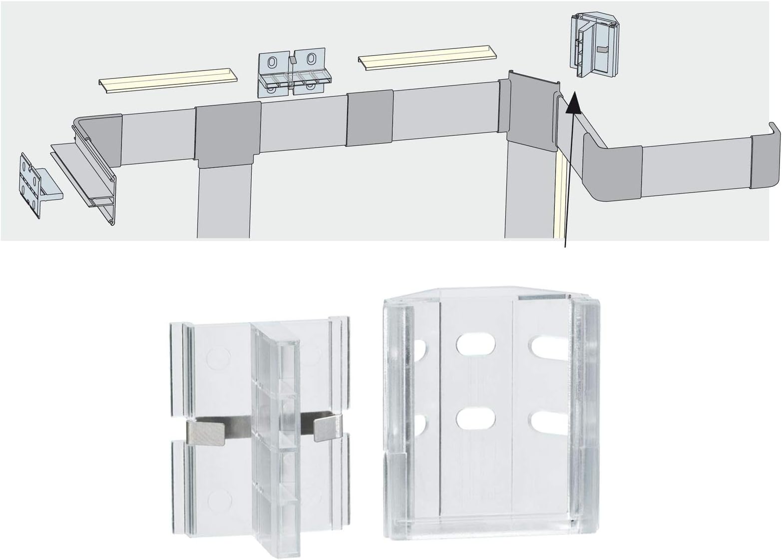 Paulmann 70221 Clix mounting in Room Corners 2-Pack Duo Profile Accessory Transparent can be Combined with YourLED and MaxLED Strips