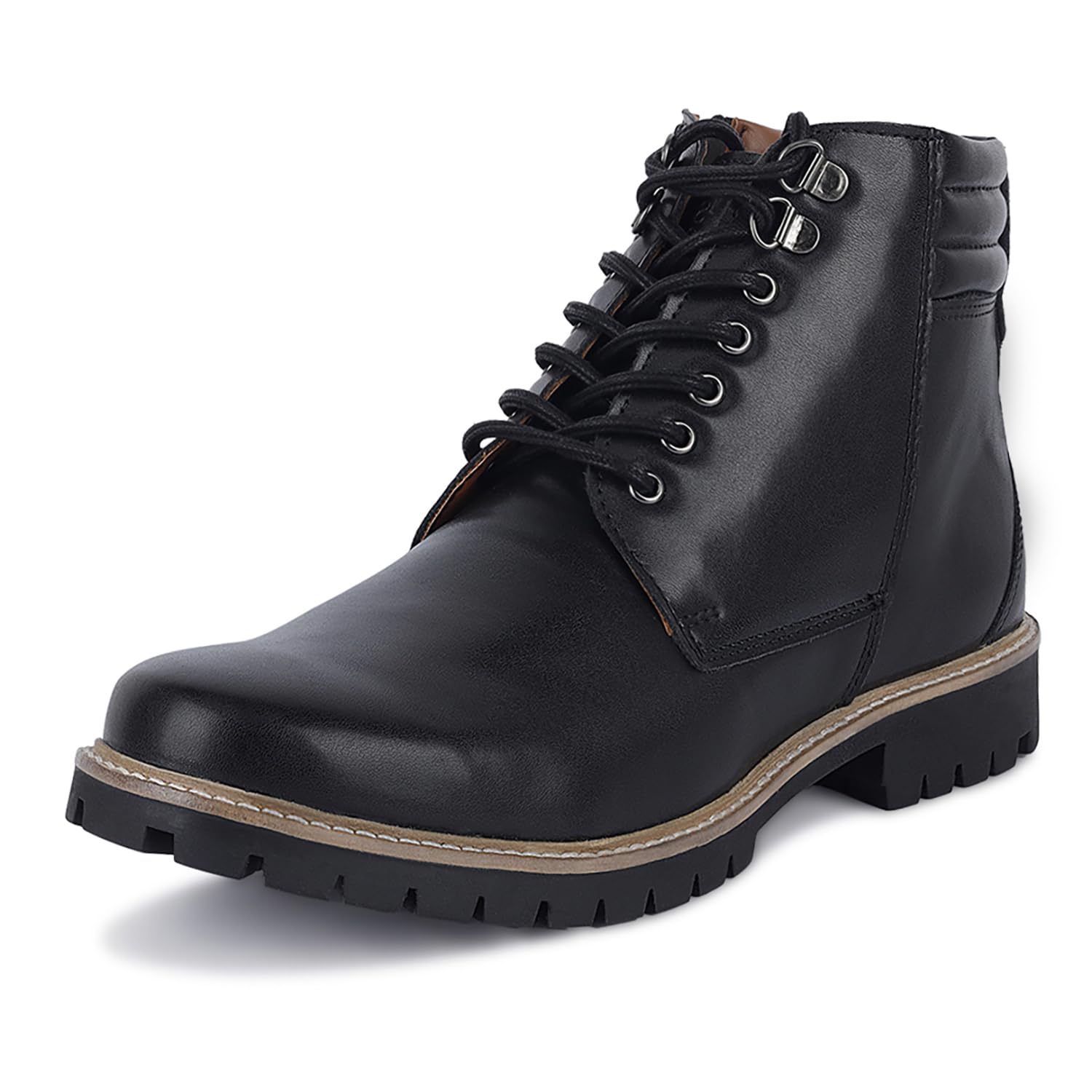 Chukka Boots Men| Handcrafted PU Leather | High Ankle Boot| Comfortable Formal Office & Business Wear Shoes |Dual Tone Patina Finish | Hiking and Biker Boot Size-UK11 Black RGBTWB-image-46
