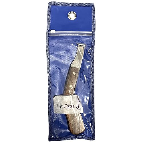 Farrier Tool - Japanese Stainless steel Double Edge Sharp Hoof Knife - Smooth Wooden Handle made of Premium Materials for Right Hand