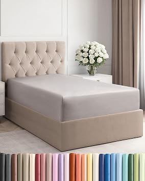 Twin XL Fitted Sheet - College Dorm Room Essentials - Light Grey | Bottom Fitted Sheet Only w/ 8-16 Inch Deep Pockets, Ultra-Soft, Breathable & Wrinkle Free, Easy-Care, Fade & Shrink Resistant