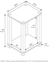 Vista 5 de Furinno Besi - Mesa auxiliar industrial multiusos con marco de metal, roble finlandés