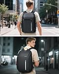 Laptop Backpack for Men, 18.4 Inch Anti Theft Travel Backpack with USB Charging Port, Water Resistant Business Computer Bag Flight Approved Carry On Backpack for Work College, 40L Black