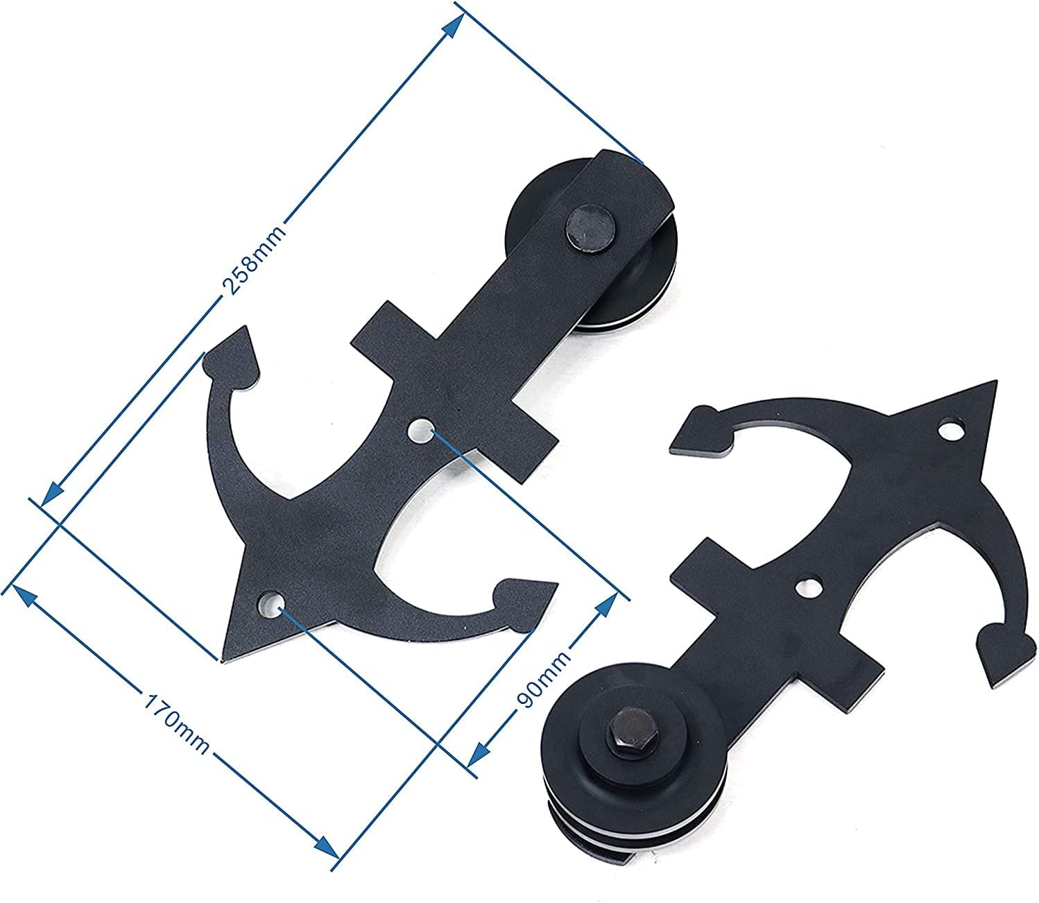 Carbon Steel Anchor Rollers for Sliding Barn Door One Pair