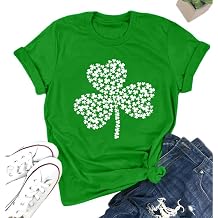 St. Patricks Day Shirts for Women Shamrock Clover Graphic Tees