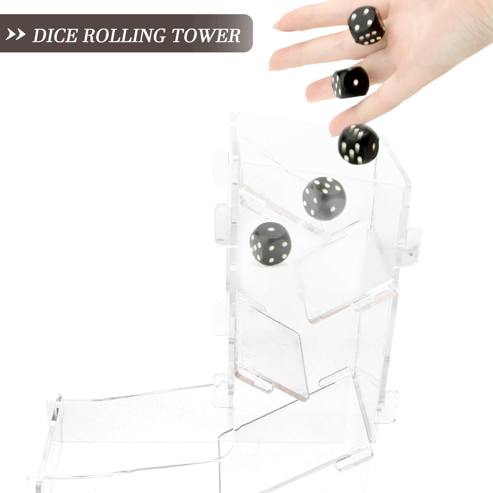 Tour à Dés Transparente Accessoire de Jeu de Rôle en Acrylique sur Plateau