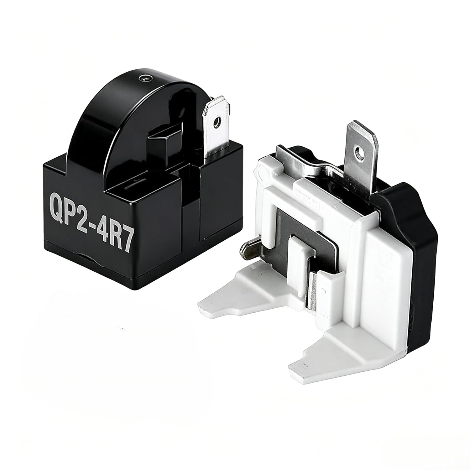 1 PCS QP2-4R7 Type 1-Position 4.7-Ohm Refrigerator Starter/Starting Relay, 1 Single-Column Refrigerator Starting Relay, Accompanied By 1 1/2-Horsepower Refrigerator Overload Protector