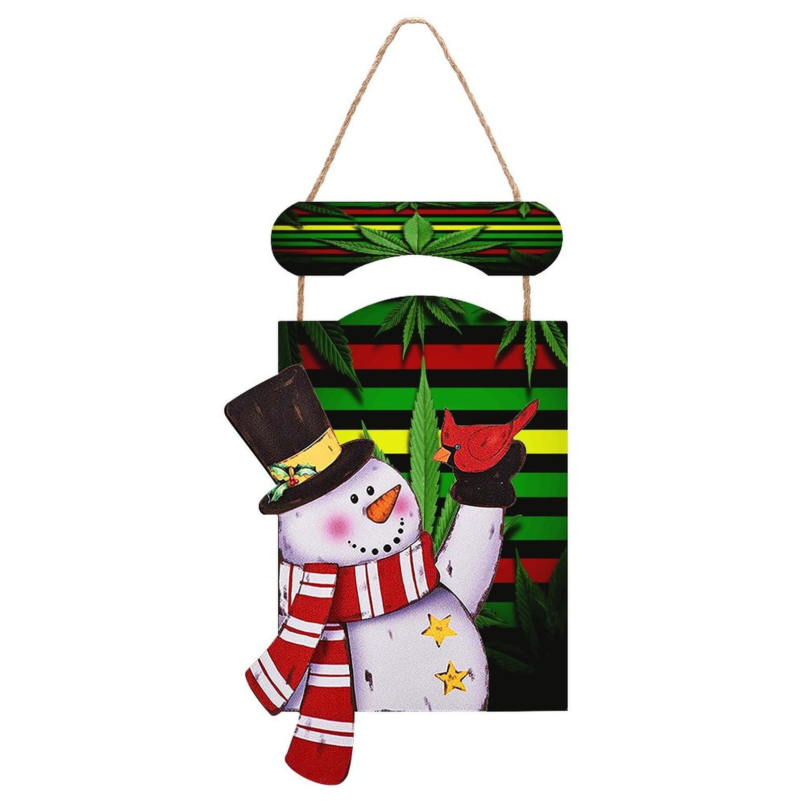 Panneau en bois bonhomme de neige et décoration de Noël murale à suspendre