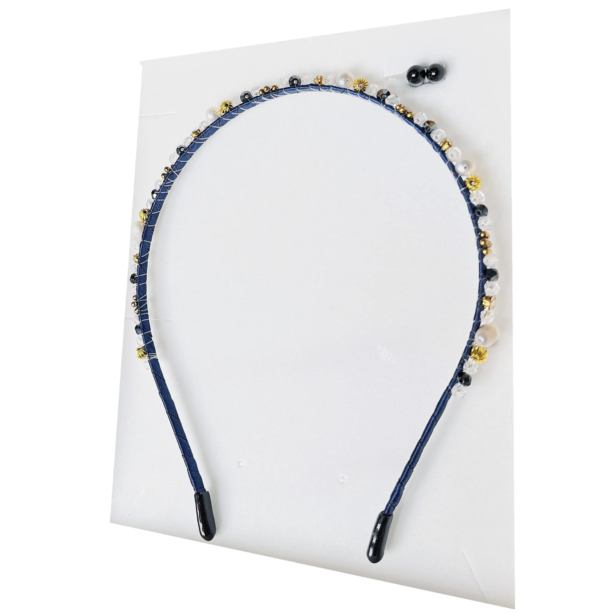 Cerchietto Per Capelli Molto Luminoso Con Perline E Strass Fatto A Mano 2