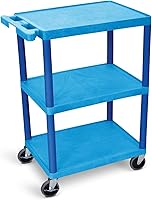 Vista 5 de Carro con estantería de 3 bandejas con mango Luxor, Negro, 1