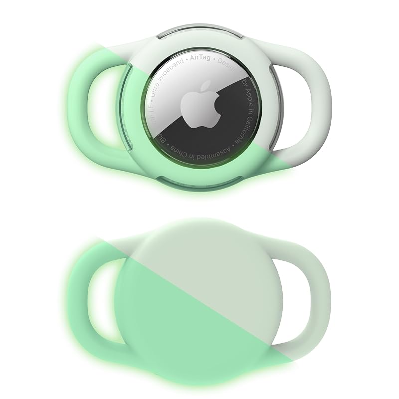 Suporte para Apple AirTag em coleira de cachorro WhoseID, capa de silicone luminosa com proteção contra água ACS2
