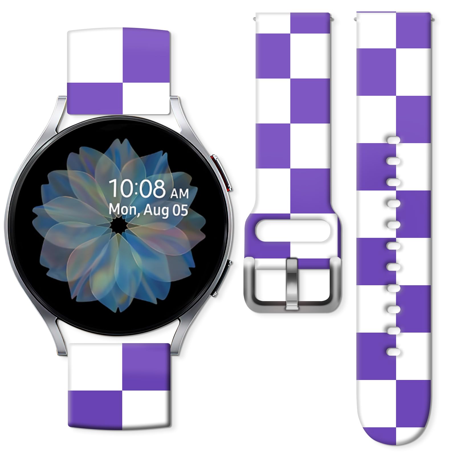 Cinturino sportivo compatibile con Galaxy Watch 6/5/4, 6 Classic/5 Pro/4 Classic, Galaxy Watch 3 41 mm, Active 2/1, 20 mm, cinturino di ricambio in morbido silicone per donne e uomini