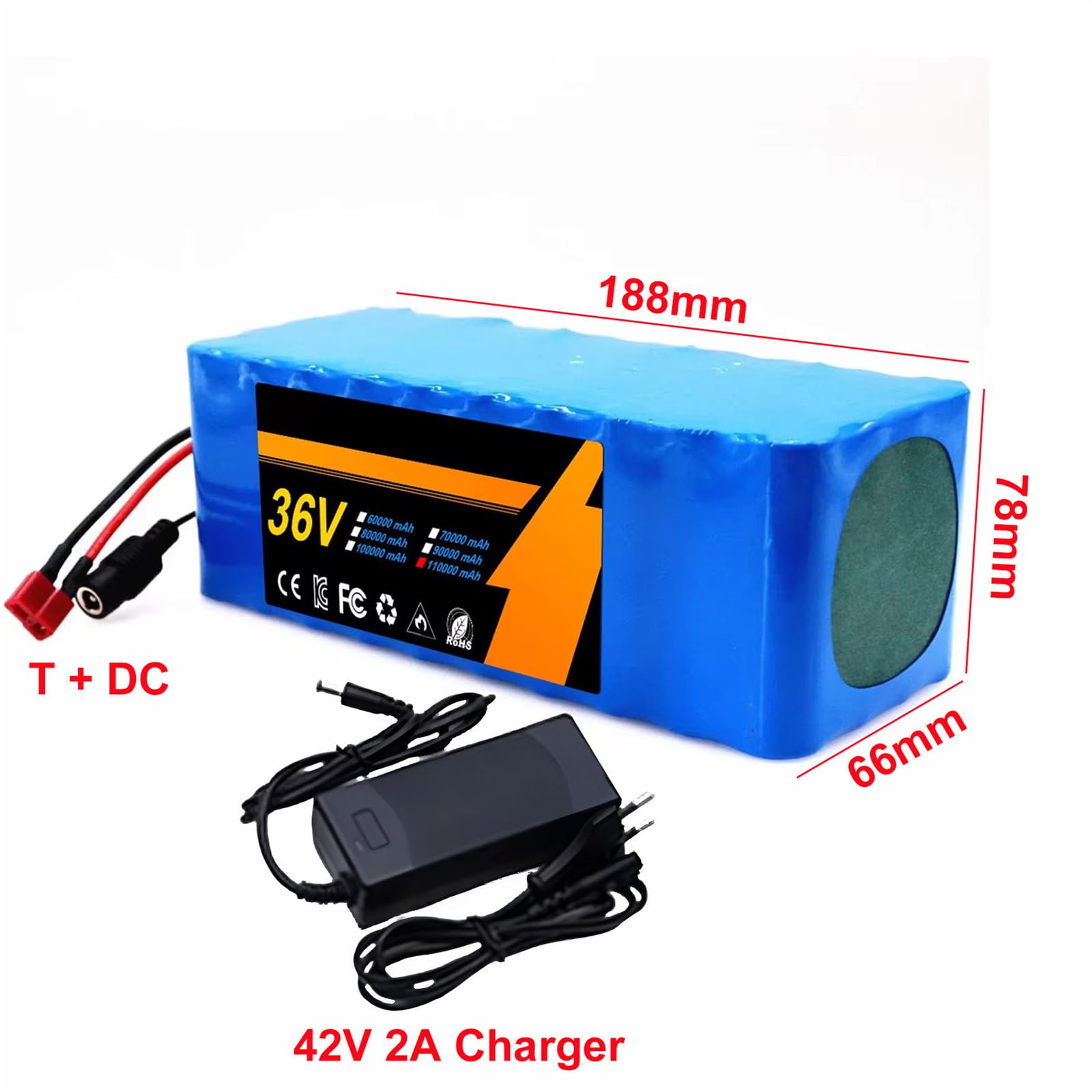 Bateria de Ebike 36V Pacote de bateria de lítio 36v 20ah Bateria