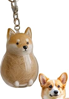 Dog Hair Collector Keychain for Pet Memorial, Cute Corgi Capsule | DIY Pet Hair Keepsake, Always Carry Memories, Clear Plastic Bottle, Fits Dog Fur, Cat Hair & Ashes