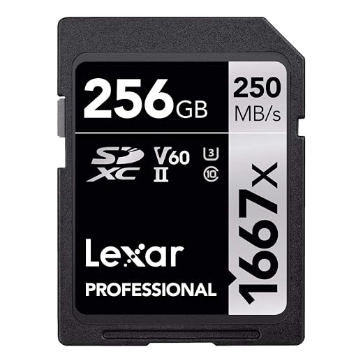 Lexar Professional 256GB 1667x V60 250MB/s Flash Memory SD Card UHS-II U3 high speed SDXC For 3D 4K HD video