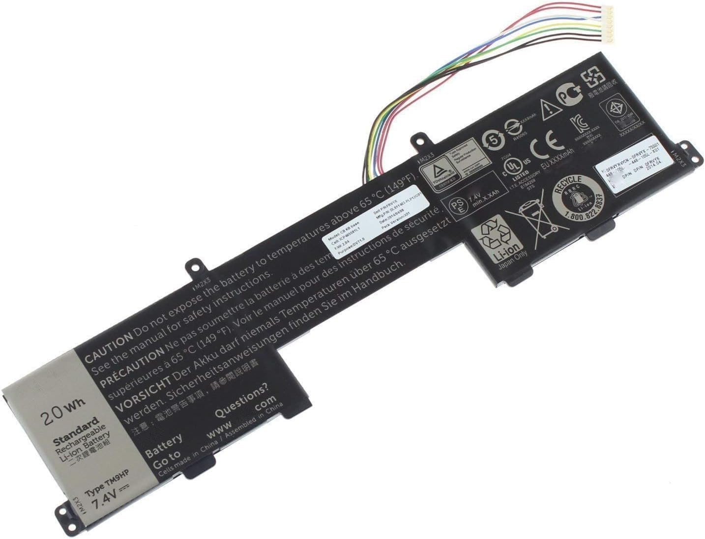 TM9HP FRVYX J84W0 Laptop Battery Replacement for Dell Latitude 13 7350 2-in-1 Series(7.4V 20Wh 2700mAh)