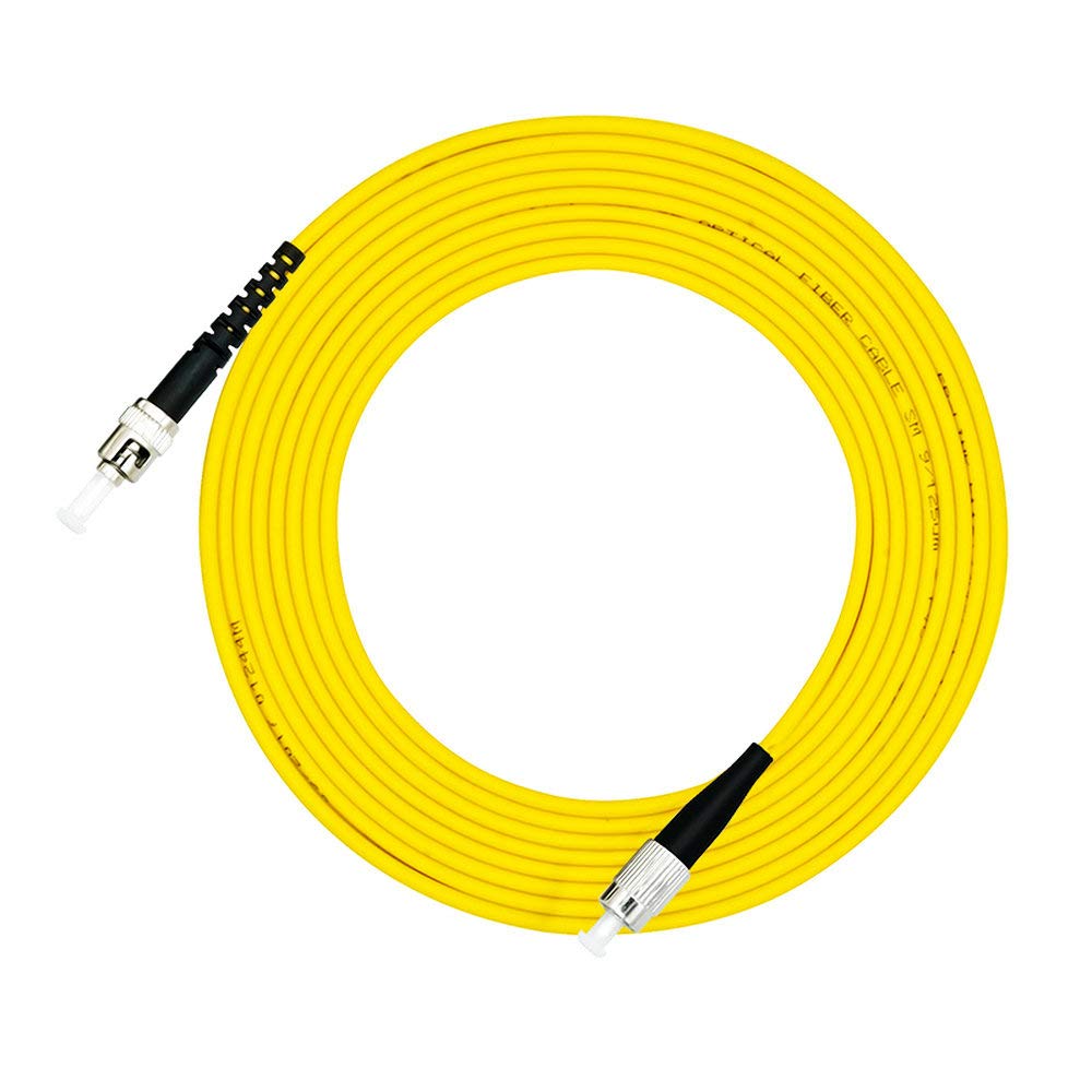 Jeirdus 1Meter 3ft FC to ST Fiber Optic Cable Jumper Optical Patch Cord Simplex Single-mode 9/125 FC-ST