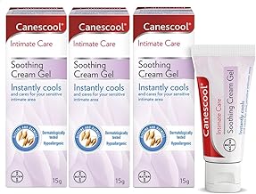 Canescool Intimate Soothing Gel - Instantly Cools and Cares for Sensitive Intimate Area, Soothing Sensation with Oatmeal, Moisturising properties with Glycine, Hypoallergenic - 45g (3 tubes of 15g)