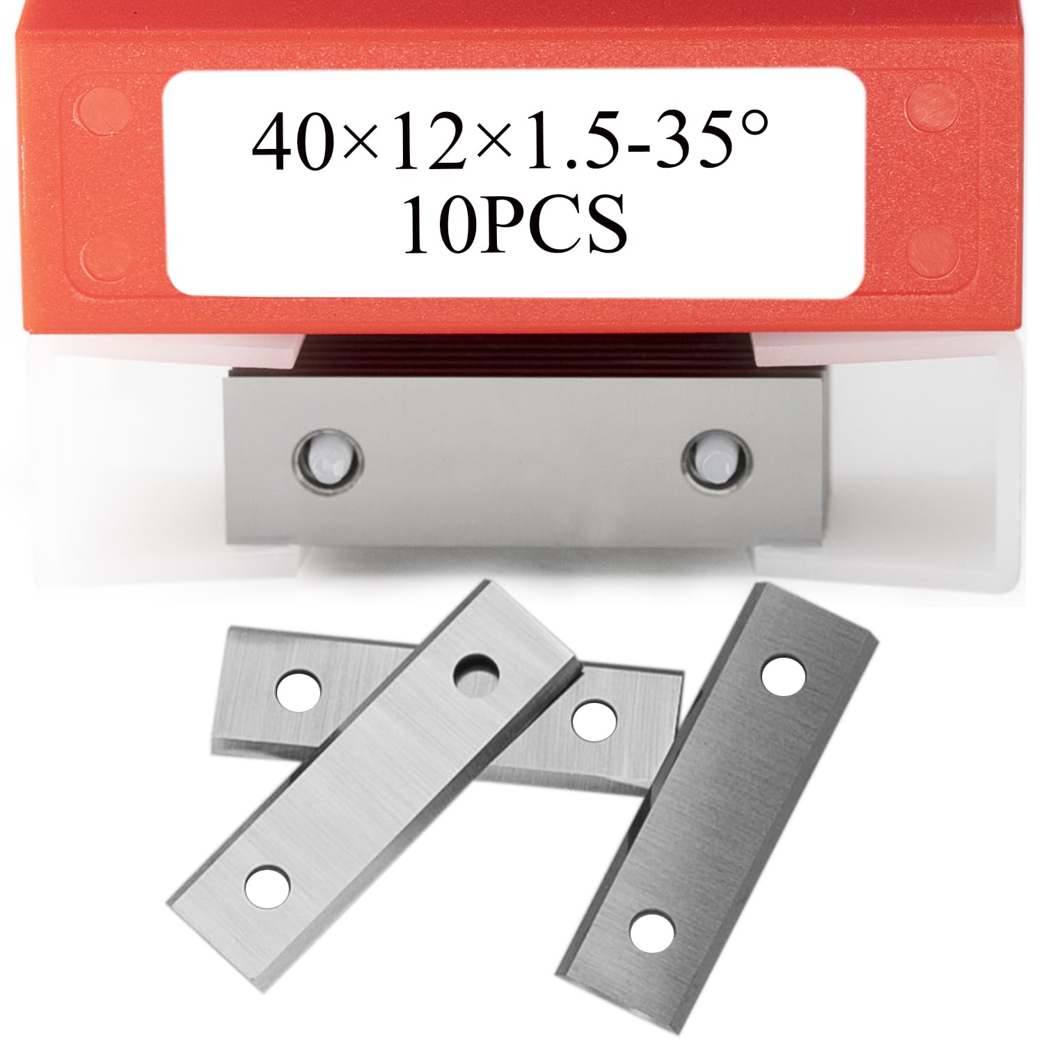 40mm Square Carbide Inserts Blades Cutters Replaceable Knives 40×12×1.5mm-35° for Flush Trim Router Bit or Woodworking Spiral/Helical Planer Cutter