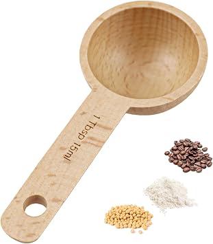 Wooden Measuring Spoons Wooden Coffee Scoop Tablespoon Home Kitchen Accessories 15ml Tablespoon Measuring Spoon for Coffe Beans Tea Spices Beechwood 15ml
