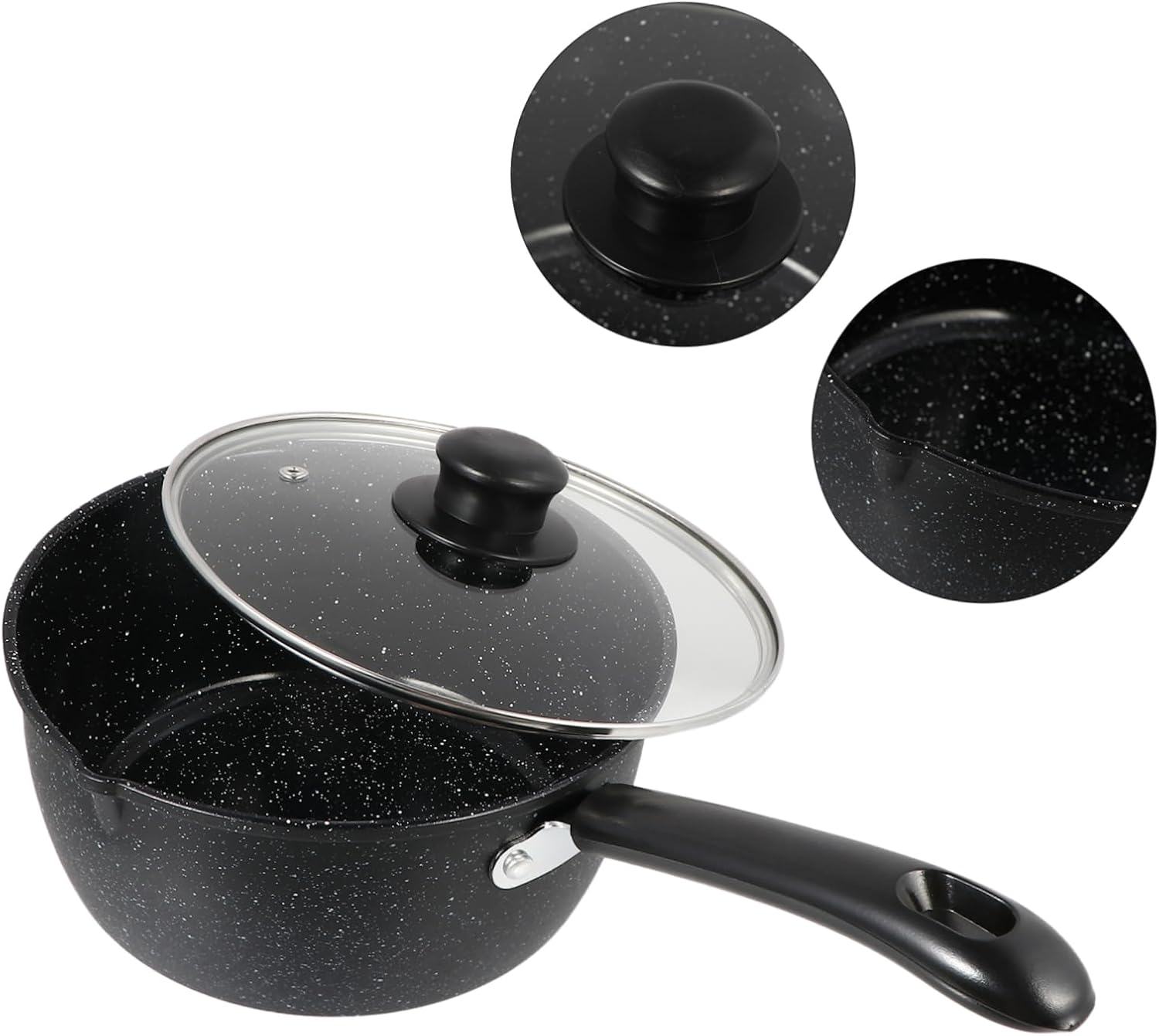 Practical Nonstick Milk Cooking Pot Lid Enamel Saucepan for Easy Pouring for Sauces Gravies and Noodles Healthy and Comfortable Handle Design