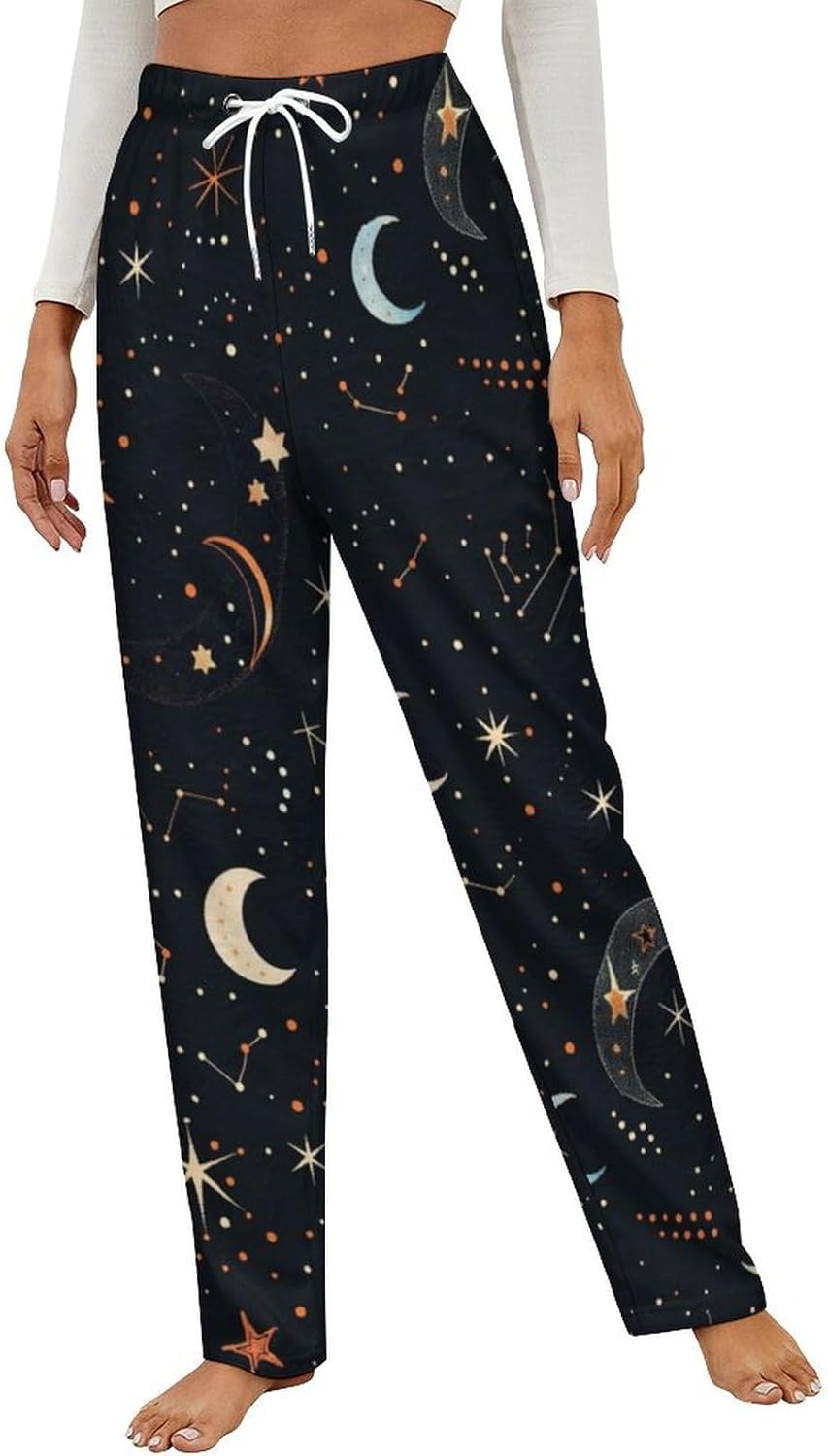 Women's Cartoon Bat Pajama Pants Flannel Pajamas Bottoms Soft Sleep Pj Pants