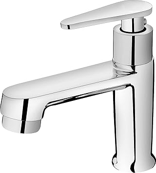M/S SATGUR Store Pure Brass -703 Single Lever Pillar Cock/Bathroom Wash Basin Tap/Water Faucet for Kitchen Sink with Teflon Tape (Mirror-Chrome Finish)