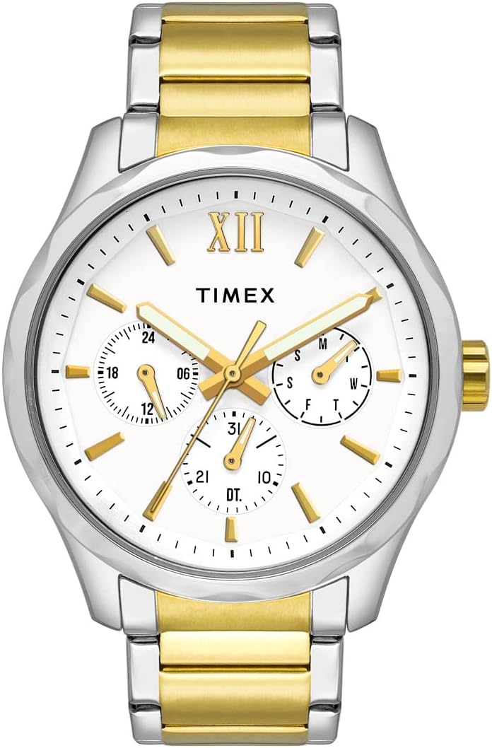 TIMEXMen White Round Multifunction Dial Watch- TW0TG7616