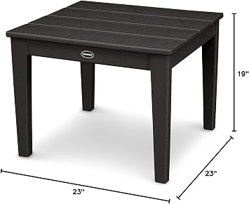 POLYWOOD Newport Side Table, Black