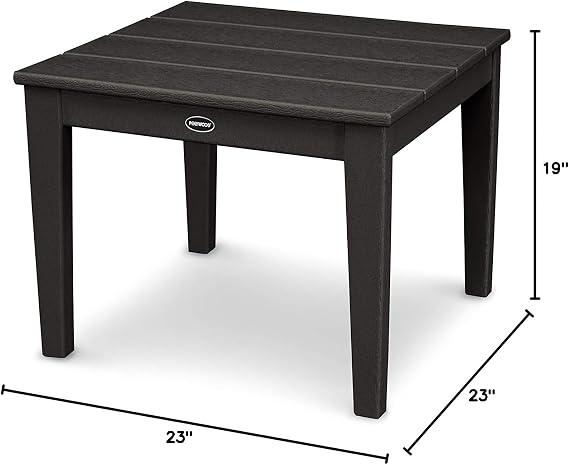 POLYWOOD Newport Side Table, Black