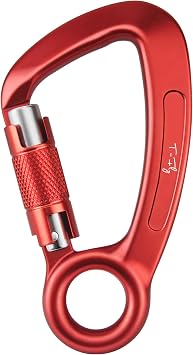 T-Fly Auto Locking Carabiner 35KN 7868 lbs, UIAA Certified Climbing Rock Carabiner with Round Eyelet for Rappelling, Climbing, Ropes
