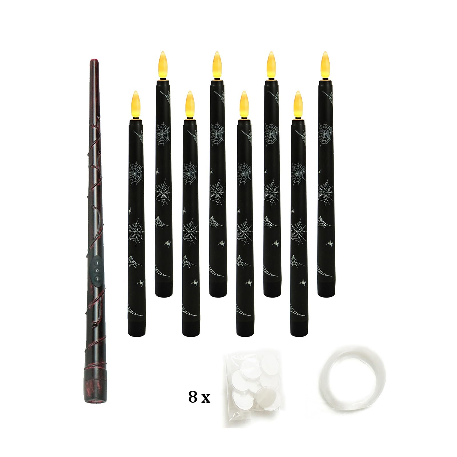 Vela Flotante Sin Llama con Mando a Distancia Vela LED Mágica para Ventana Vela Amarilla Sin Llama Funciona con Pilas(8pcs)