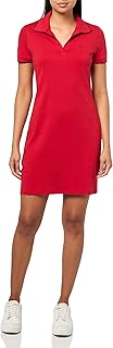 Nautica Women's Short Sleeve Solid Scalloped Trim Polo Dress