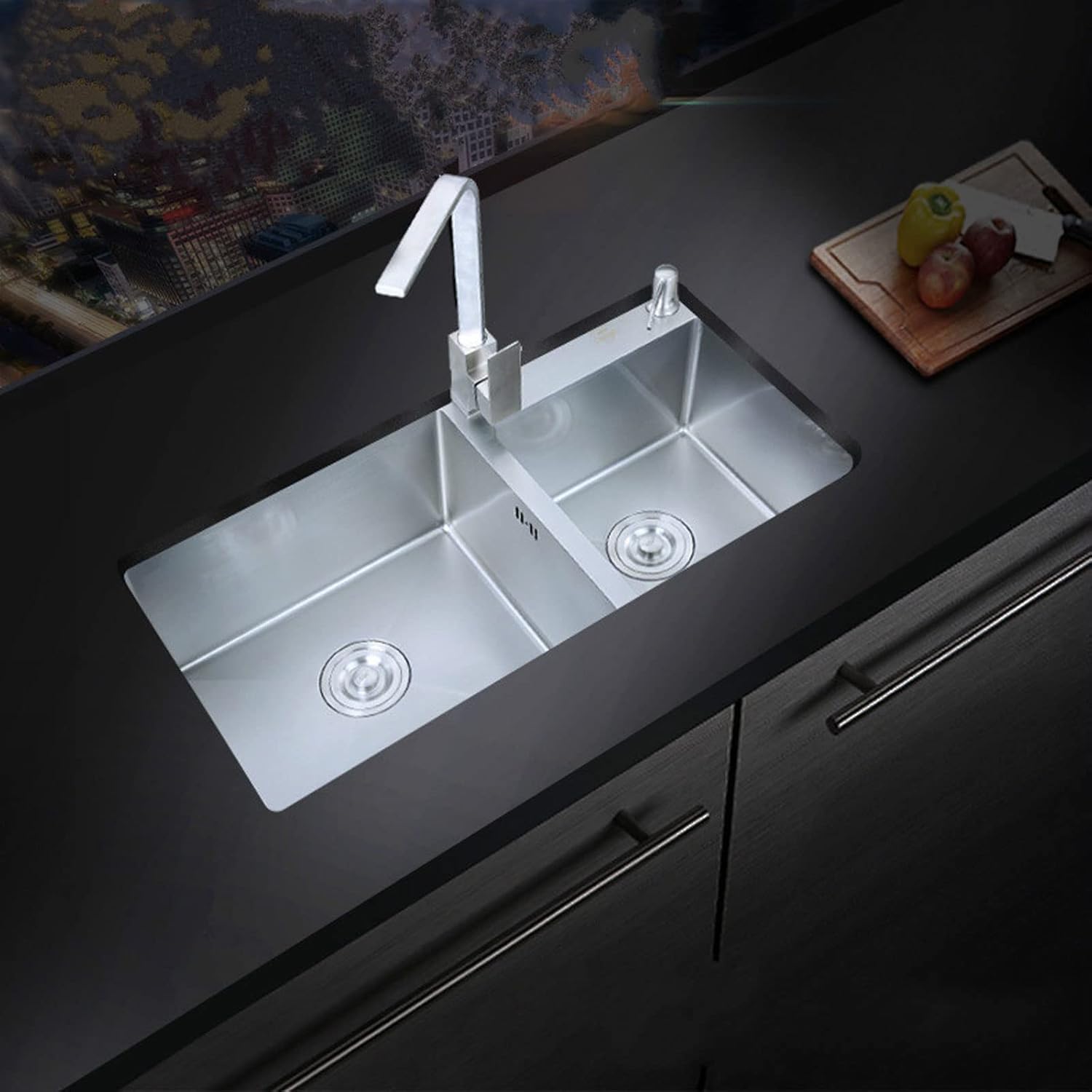 WDNMDY Undermount Kitchen Sink 304 Stainless Steel Above