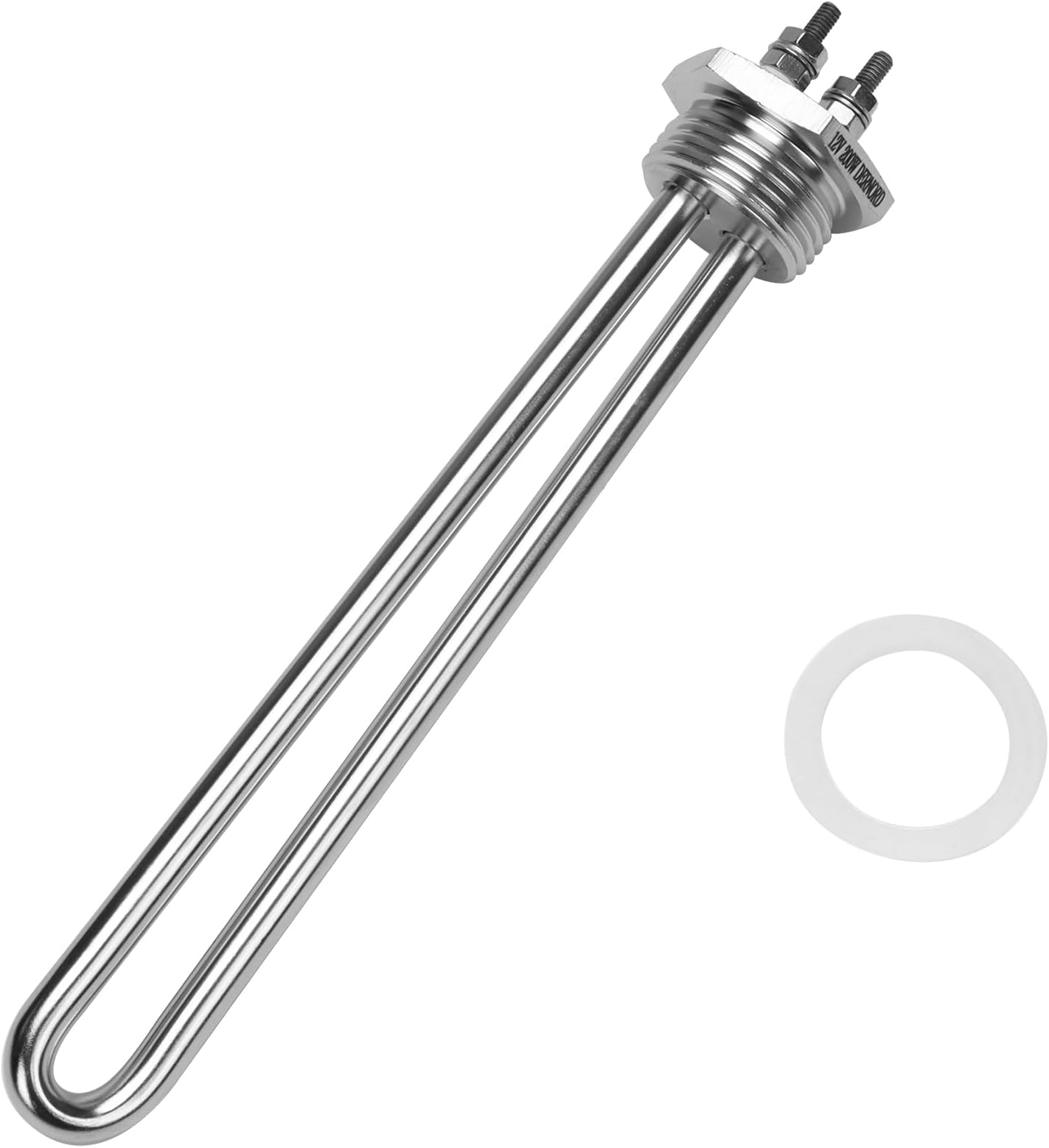12V 200W Immersion Heater Submersible Water Heater Element Stainless Steel Heating Element with 1 Inch NPSM Fitting