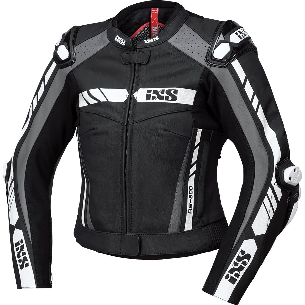 IXS RS-800 1.0 Dwuczęściowy damski skórzany kombinezon motocyklowy, czarny/szary/biały, 44