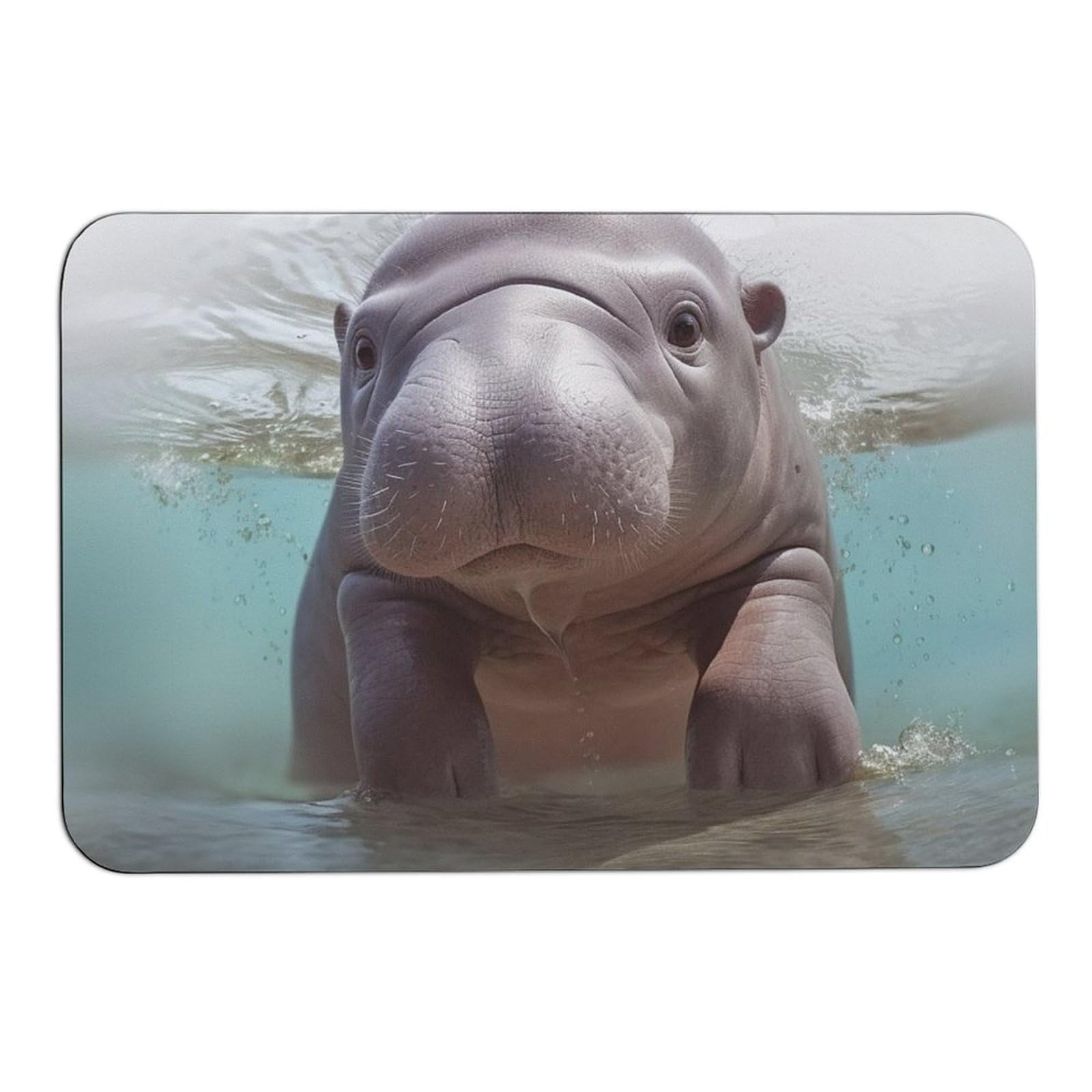 Tapis de bain hippopotame mignon pour douche et baignoire enfant