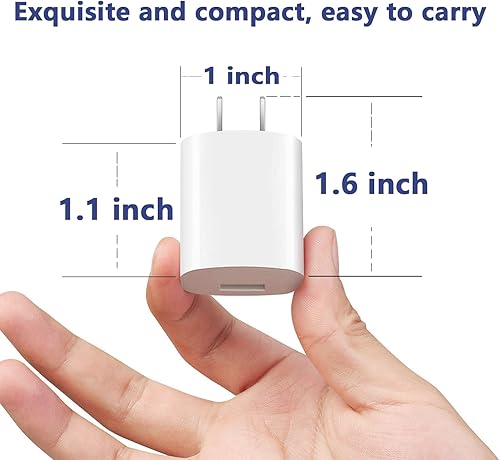 Miniatura 7 de Cargador de pared USB GKW 5 W adaptador de corriente compatible con Apple iPhone 13 12 11 10 8 7 6S 6 5 SE XS MAX XR X SE 2020 2022 Galaxy S7S6S5
