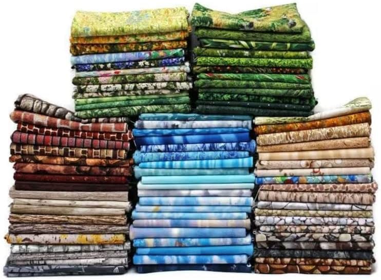 10 Fat Quarters - Assorted Landscape Quilt Nature Grass Birch Bark Water Bricks Stones Quality Quilters Cotton Fabric Bundle