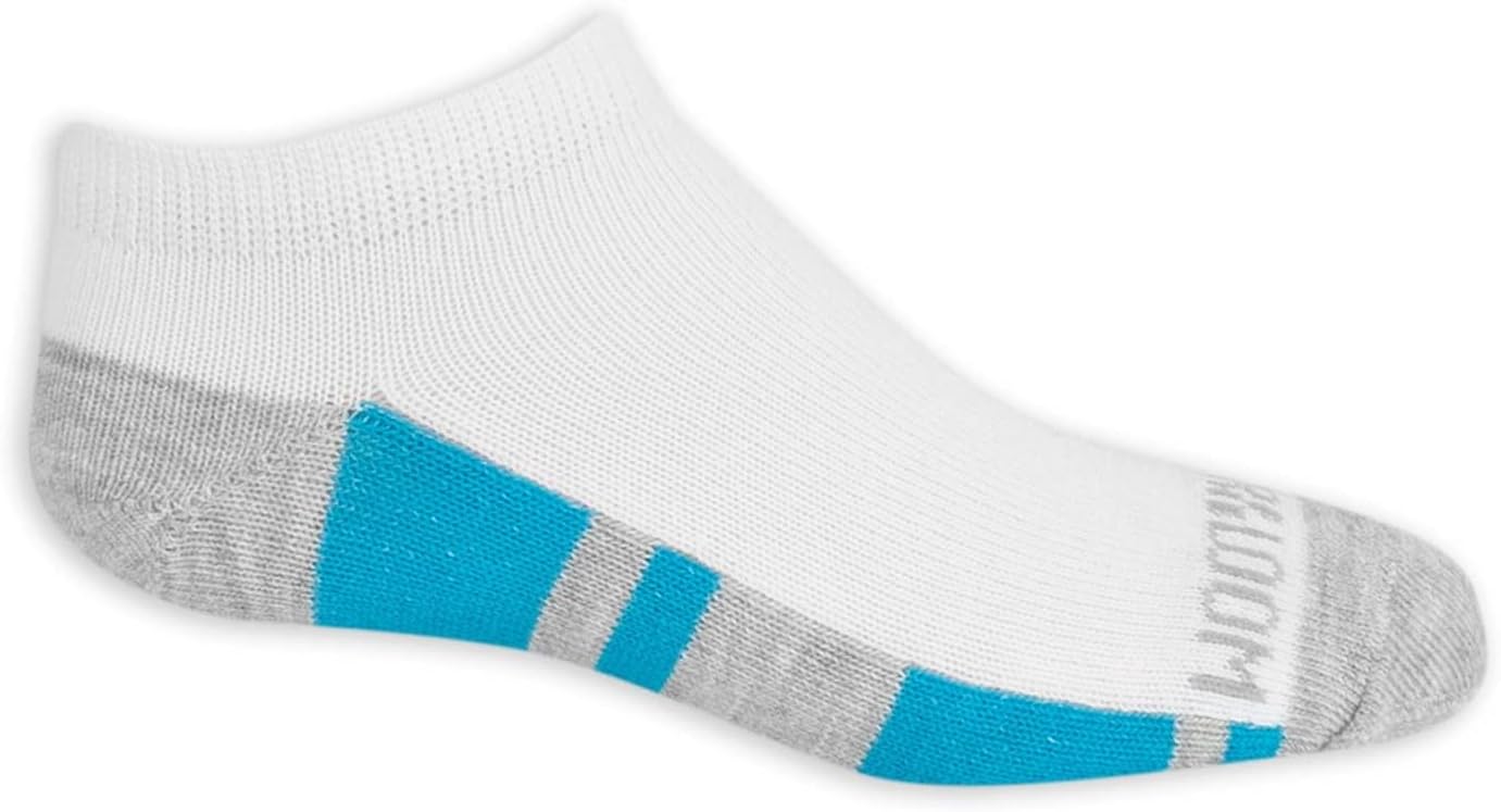 Fruit of the Loom Boys No Show Sock 10 Pair, White Multi, Large