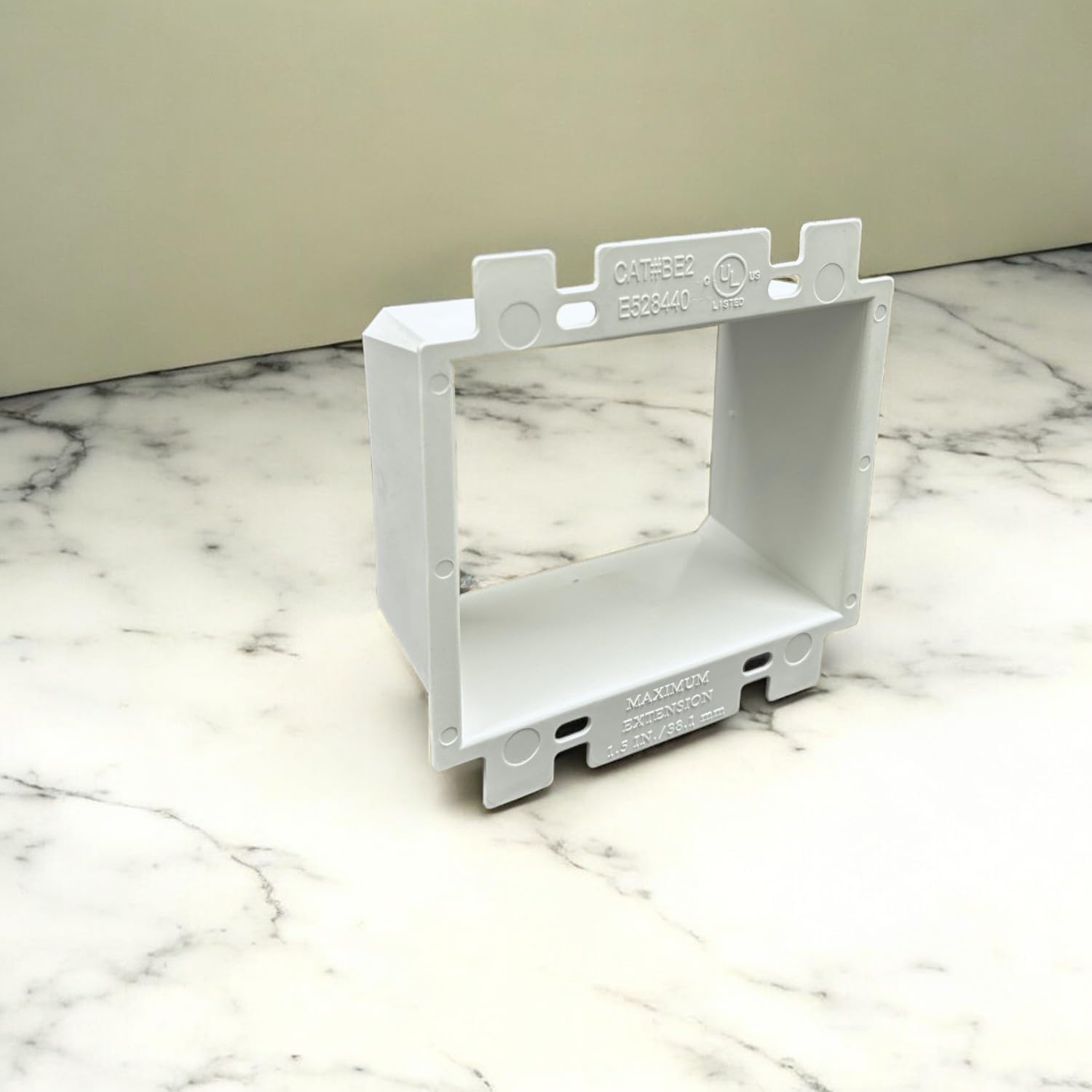 iMBAPrice IMBA-BE2-5 - Extensor de caja de toma de corriente eléctrica no metálica de 2 bandas para accesorios de receptáculos de interruptor de alimentación, paquete de 5