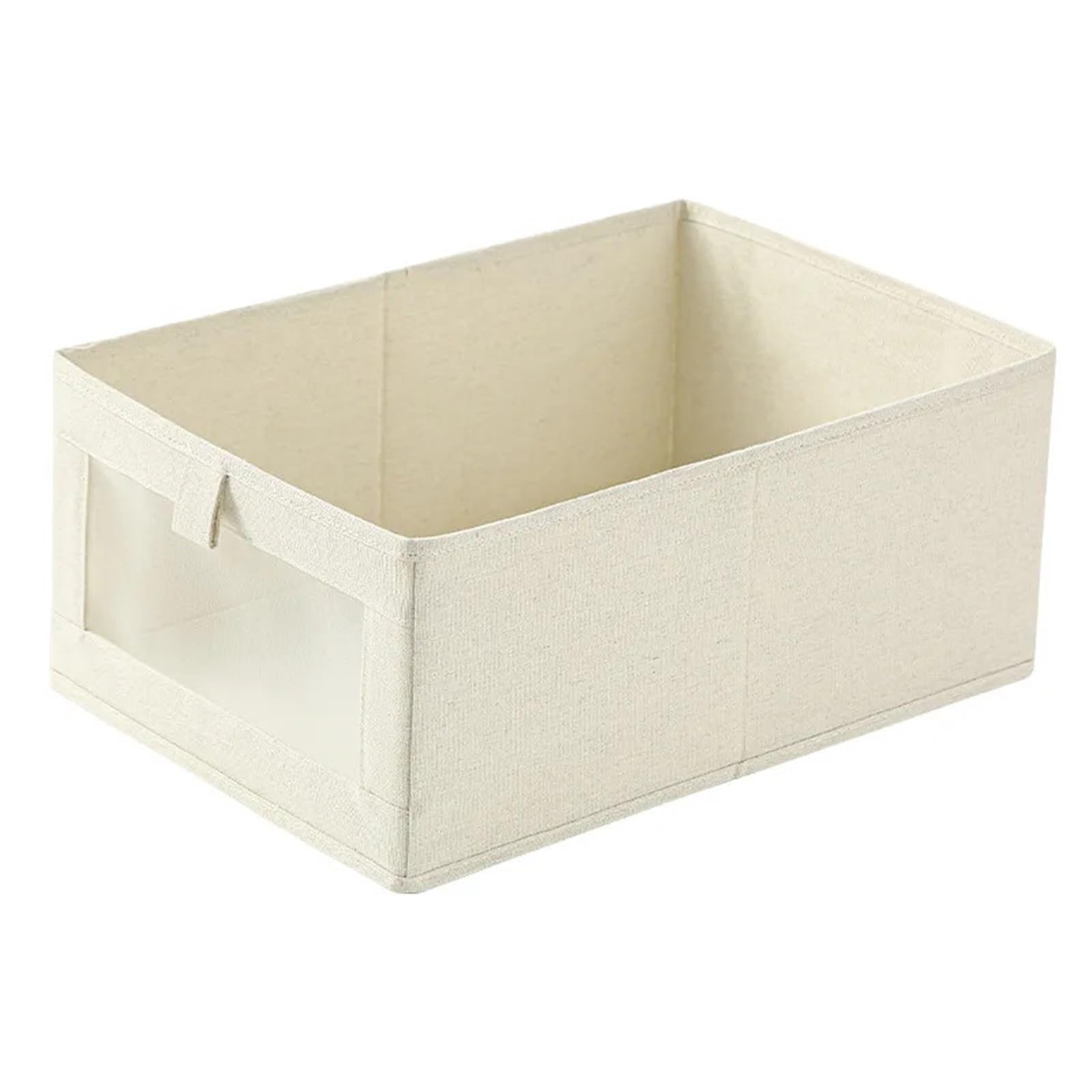 Scatola Di Immagazzinaggio Pieghevole Scatola portaoggetti pieghevole in lino di cotone da 10 pezzi con finestra, scatola portaoggetti pieghevole for cassetti armadio, scatola portaoggetti for vestiti
