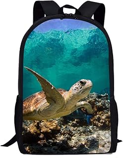 Beauty Collector 3D Turtle Animal Lightweight Backpacks Casual School Bags Daypacks one-size
