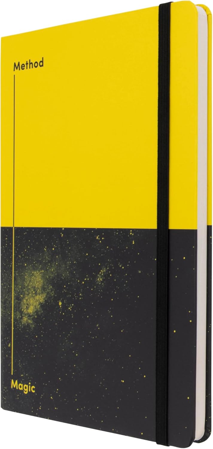 Jumble & Co Chaos & Control A5 Ruled Notebook - Method & Magic - 100% Recycled Paper - Yellow/Black